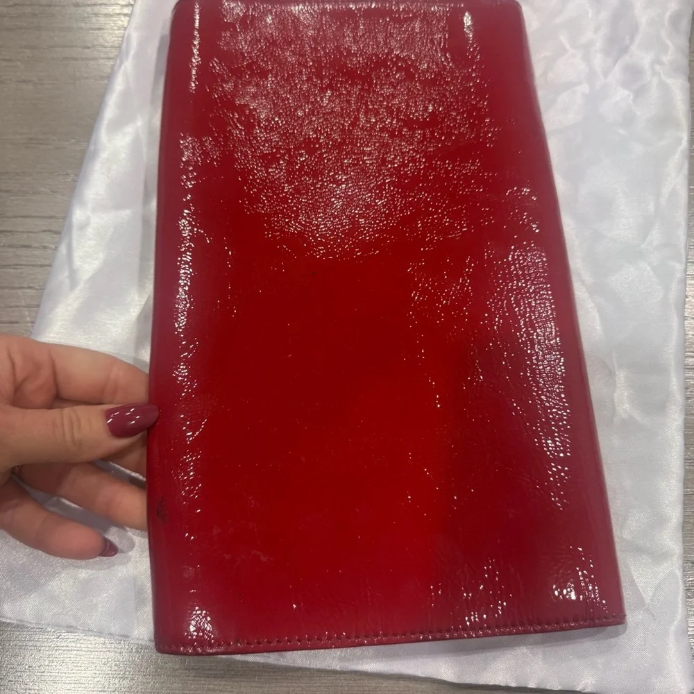 Yves Saint Laurent Glossy Red Clutch - Picture 7 of 10